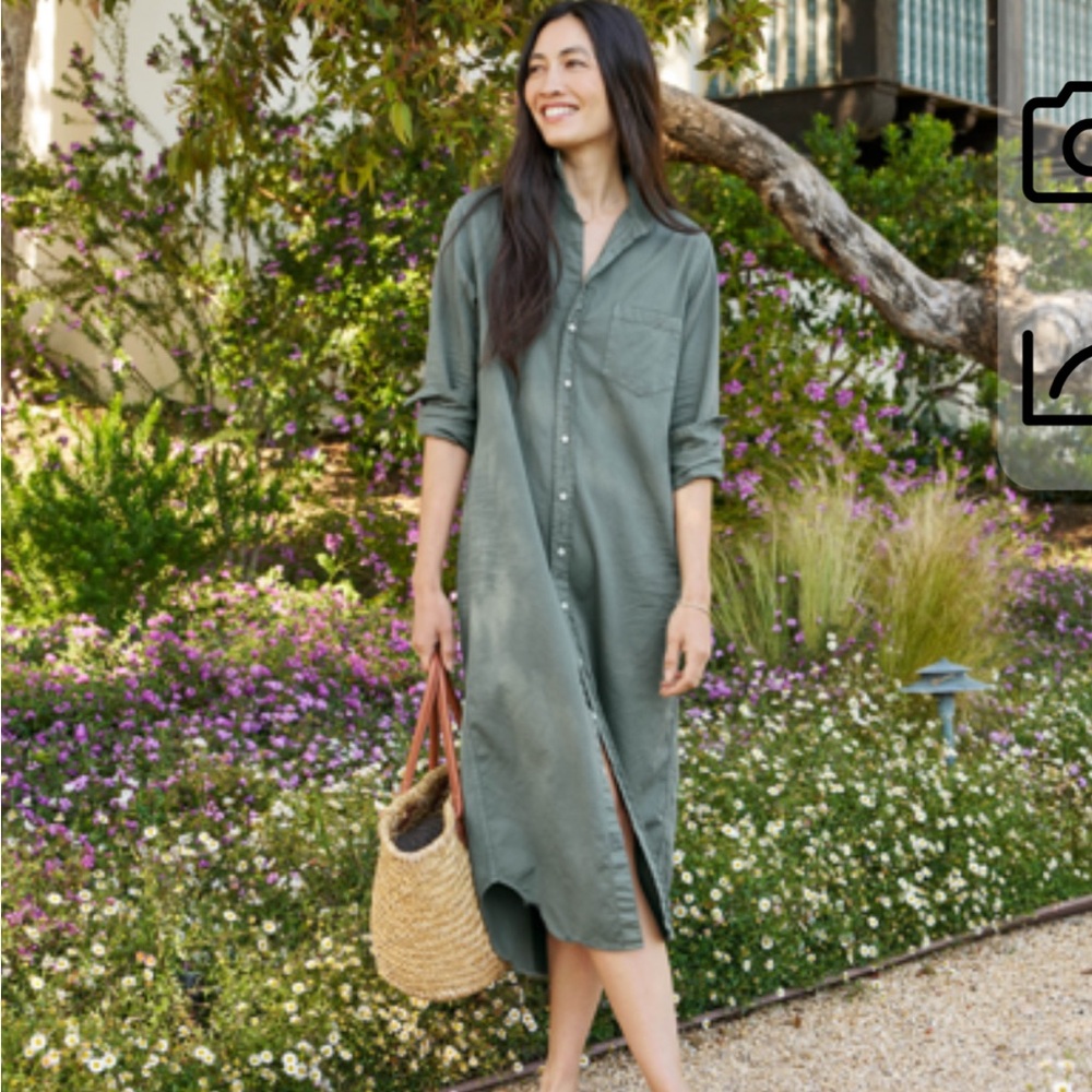 Frank & Eileen | Rory | Linen Maxi Dress | Size Large |  Olive
